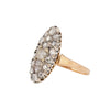 Circa 1900's Victorian 18K Rose Gold Two Tone Pave Rose Cut Diamond Navette