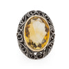 Victorian Two Tone 18K and Sterling Silver Antique Citrine Ring