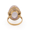 Vintage Art Deco Style 18K Yellow Gold Approximately 18.3 Ct Cabochon Lavender Moonstone Fashion Ring from the bottom peaking under the gallery 