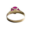 Vintage 18K Yellow Gold Solitaire Pink Gem Engagement/Statement Ring from the bottom peaking under the gallery 