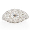 Circa 1920's Art Deco Platinum Filigree Old European Cut 3-Stone Diamond Ring