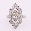 Circa 1910's Edwardian Platinum TRAUB Floral 1.02Ct Old Mine Cut Diamond Antique