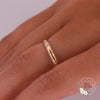 Vintage 14K Yellow Gold Minimalist Design Unisex Wedding Stackable Band - R-223O